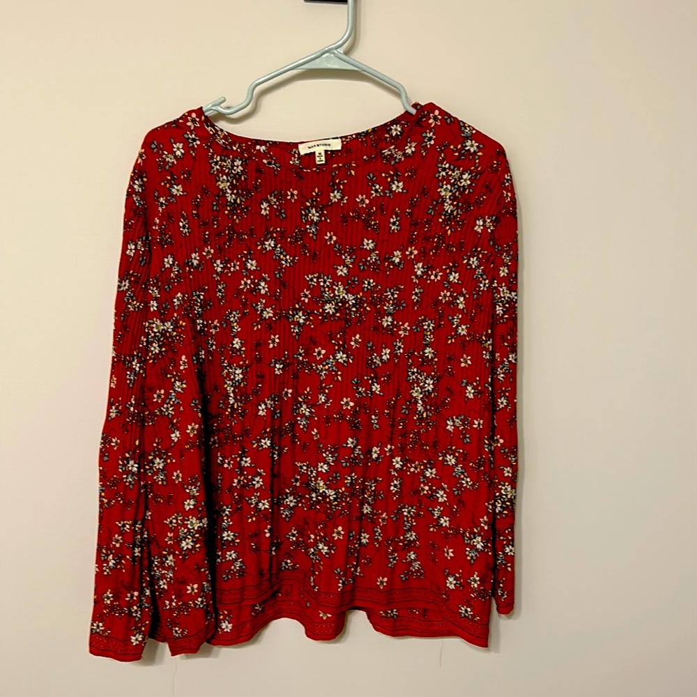 MAX Studio Women's Floral Bell Sleeve Blouse